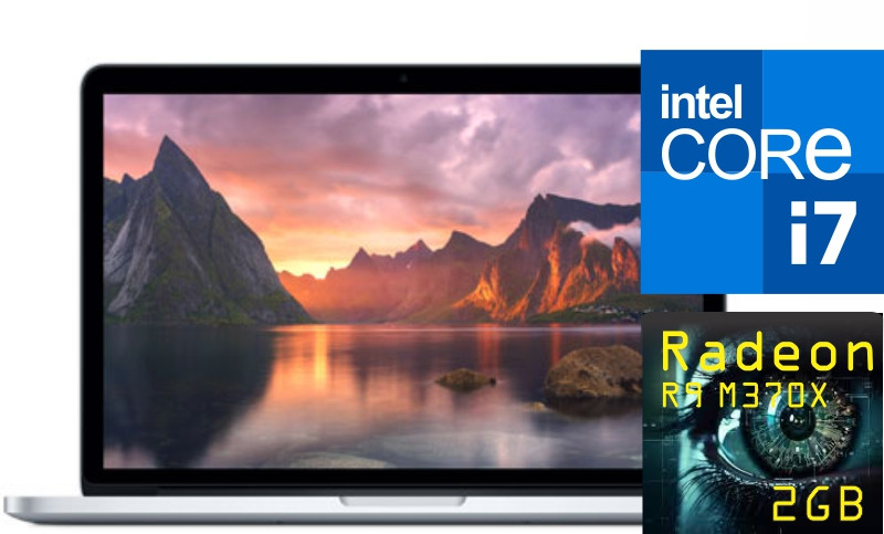 Apple Macbook Pro 2015, 15", i7, 16GB memoria, 512GB SSD, 2GB video,  Grade C