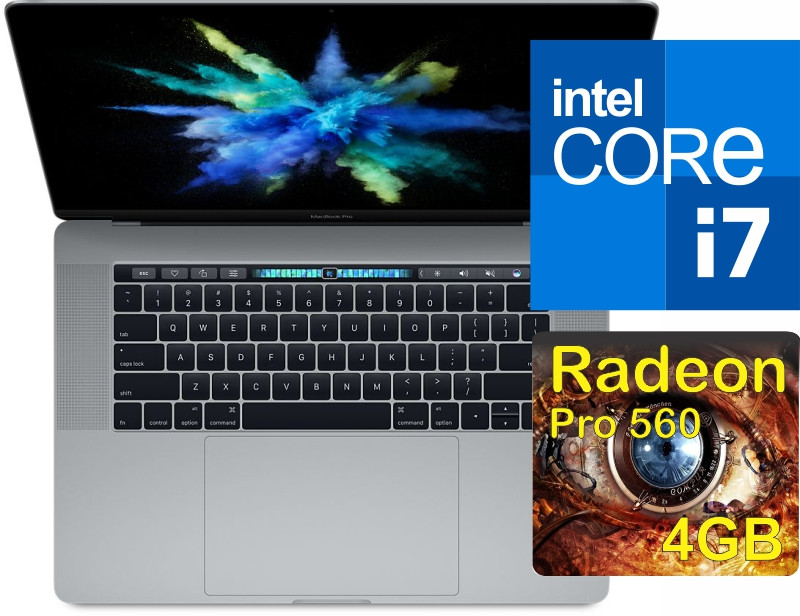 Apple Macbook Pro 2018, 15", i7, 16GB memoria, 512GB SSD, 4GB Video,  *TouchBar, grade B