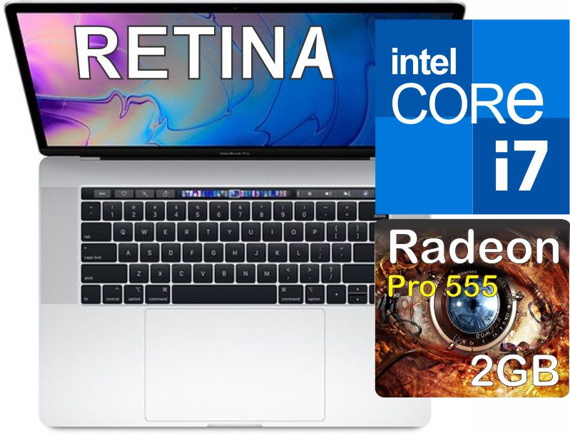 Apple Macbook Pro 2017 i7, 16GB, 256SSD, 2VGA, 15" *touchbar* Grade B